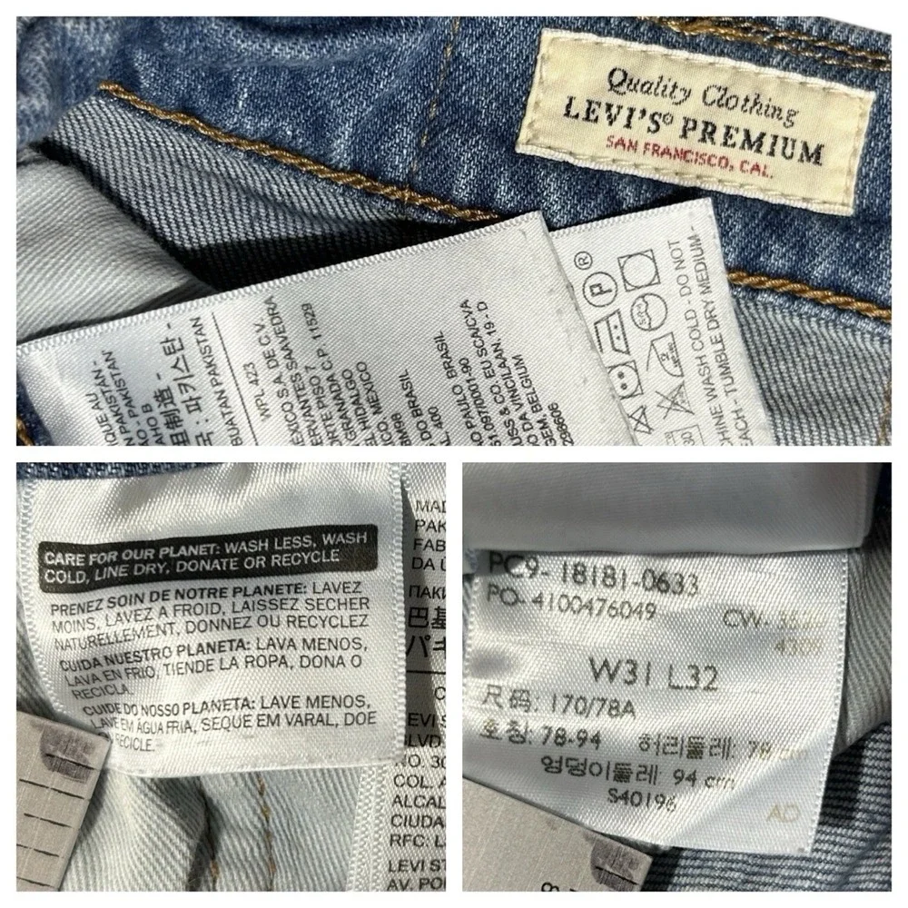 LEVI'S 541 Athletic Taper Jeans Mens 31x32 Premium Stretch Medium Wash Denim